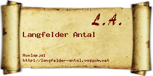 Langfelder Antal névjegykártya